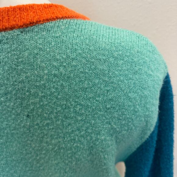 Simon Miller Blue Colorblock Cardigan Sweater SMALL Alpaca Wool Whimsical $365 - Picture 12 of 12